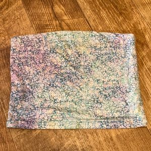 Wild Fable | pastel floral tube top | cropped | size small